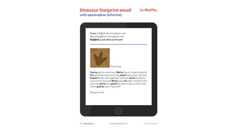 Dinosaur footprint email with apostrophes (informal)